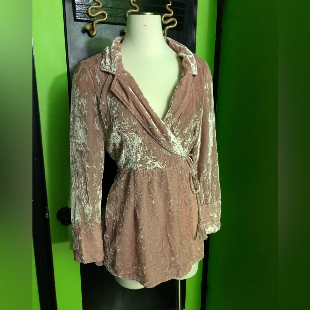 Free People Viola Velvet Wrapped Dress/Romper in Pink